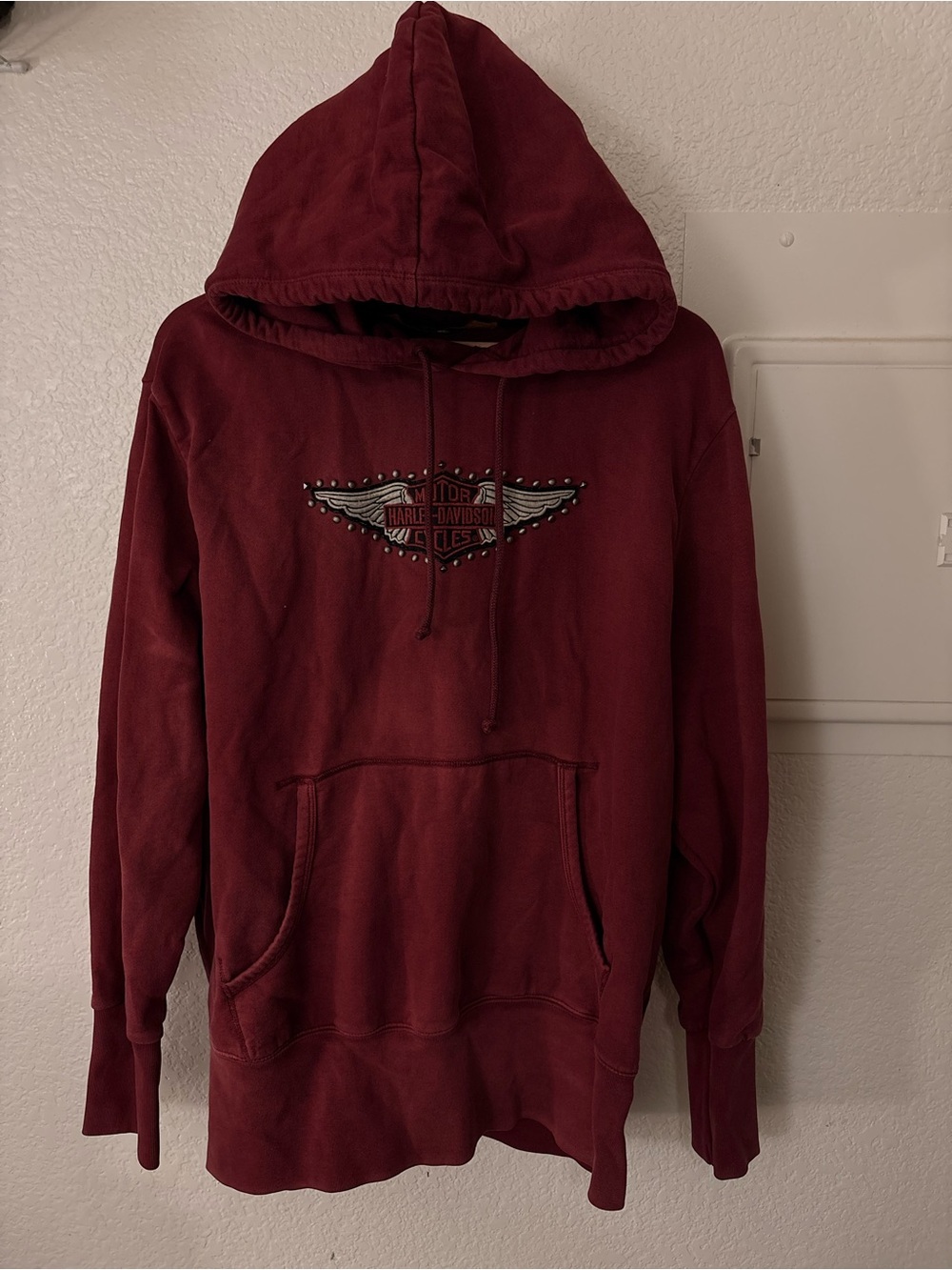 Harley-Davidson Burgundy Hooded Pullover with Winged Logo